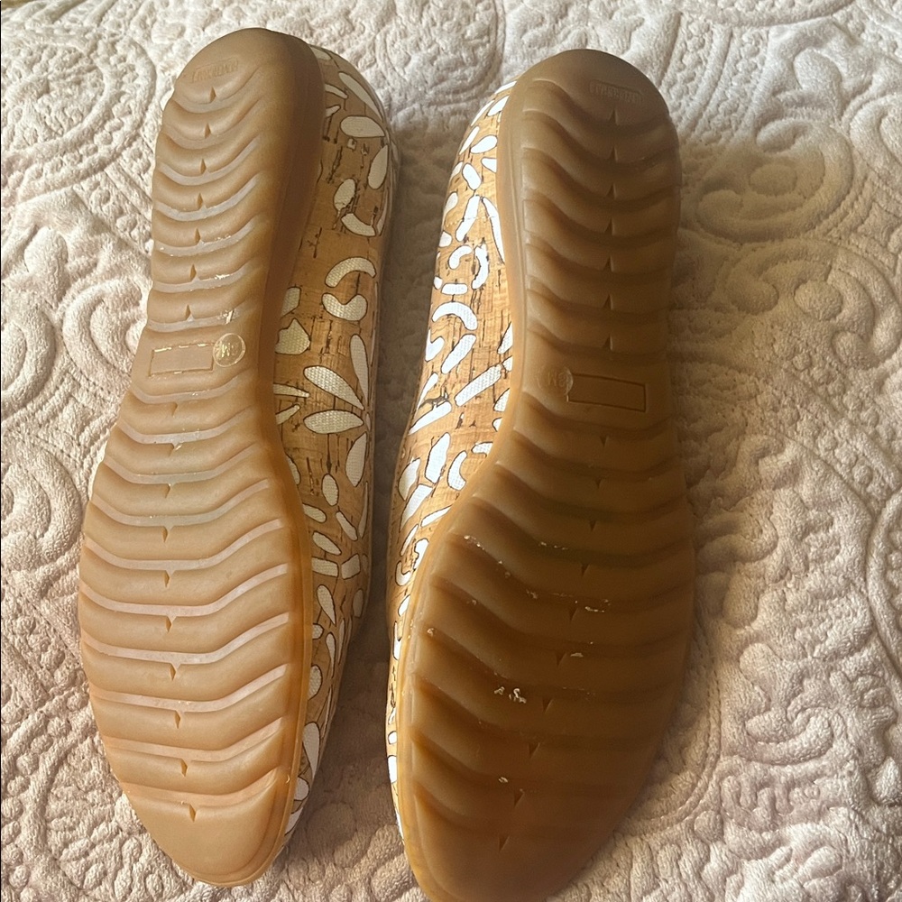 Sesto Meucci Tan Bella laser cut cork ballet flat in EUC SZ8 made in Italy - Picture 2 of 12
